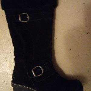 BareTrap Fur Lined Black Boots